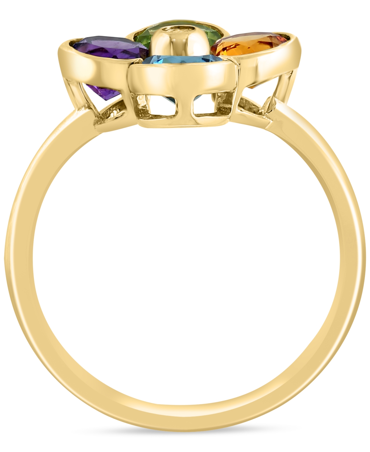 EFFY COLLECTION EFFY MULTI-GEMSTONE (2-1/6 CT. T.W.) & DIAMOND ACCENT FLOWER RING IN 14K GOLD 