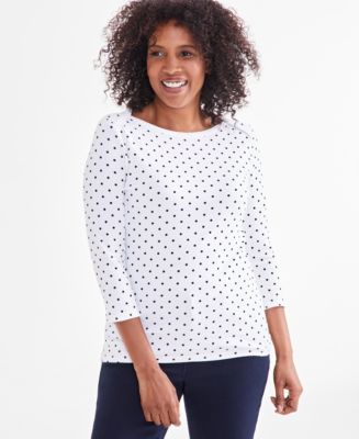 売れ筋商品|||スタイルアンドコー カットソー トップス レディース Women's Boat-Neck Elbow Sleeve Cotton Top, PXS-4X, Created for Macy's Atomic Orange Style & Co Women's Printed Boat-Neck Elbow-Sleeve Top