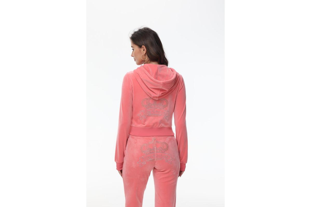 Juicy Couture Women's Solid Classic Juicy Hoodie With Crown Hotfix