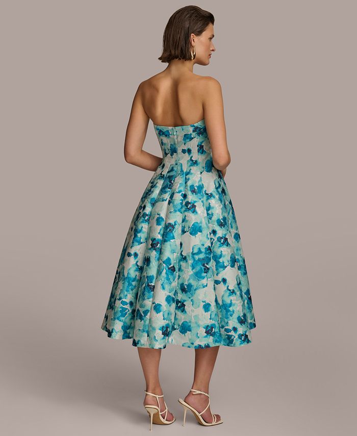 Donna Karan New York Donna Karan Women's Floral-Jacquard Strapless Midi ...