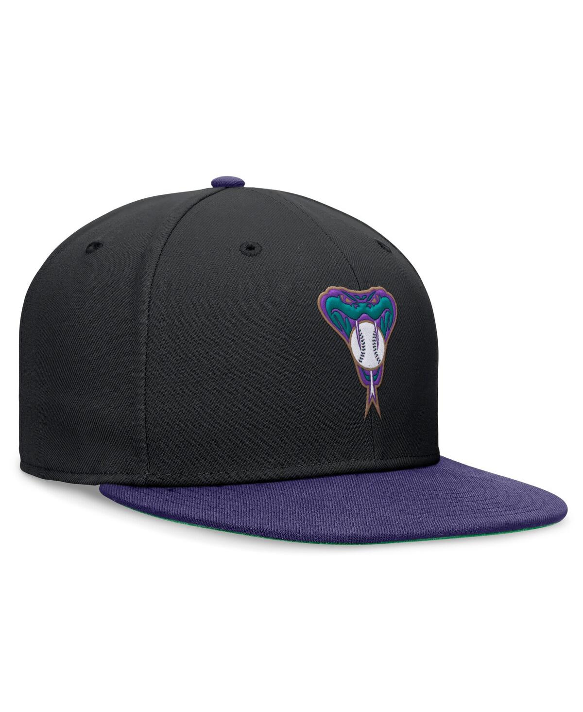 Shop Nike Men's Black/purple Arizona Diamondbacks Rewind Cooperstown True Performance Fitted Hat In No,bk