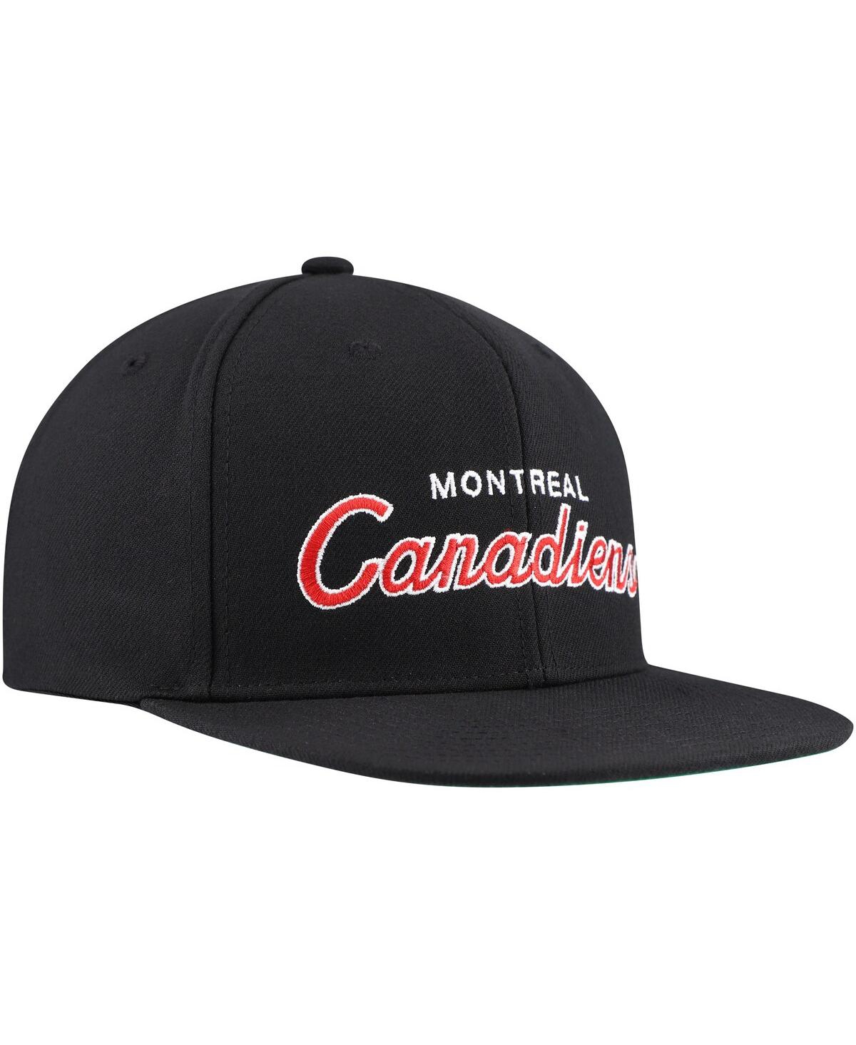 Mitchell & Ness Mitchell Ness Men's Black Montreal Canadiens Core Team Script 2.0 Snapback Hat In Black