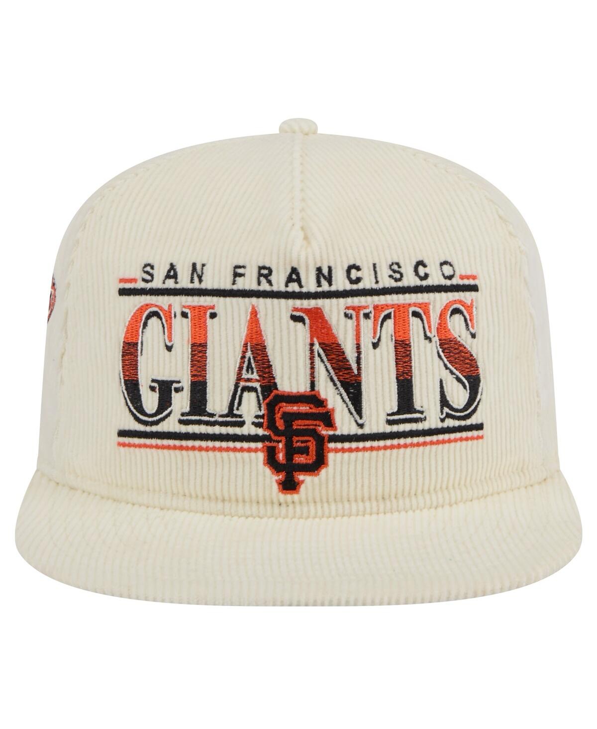Shop New Era Men's Cream San Francisco Giants Throwback Bar Golfer Corduroy Snapback Hat