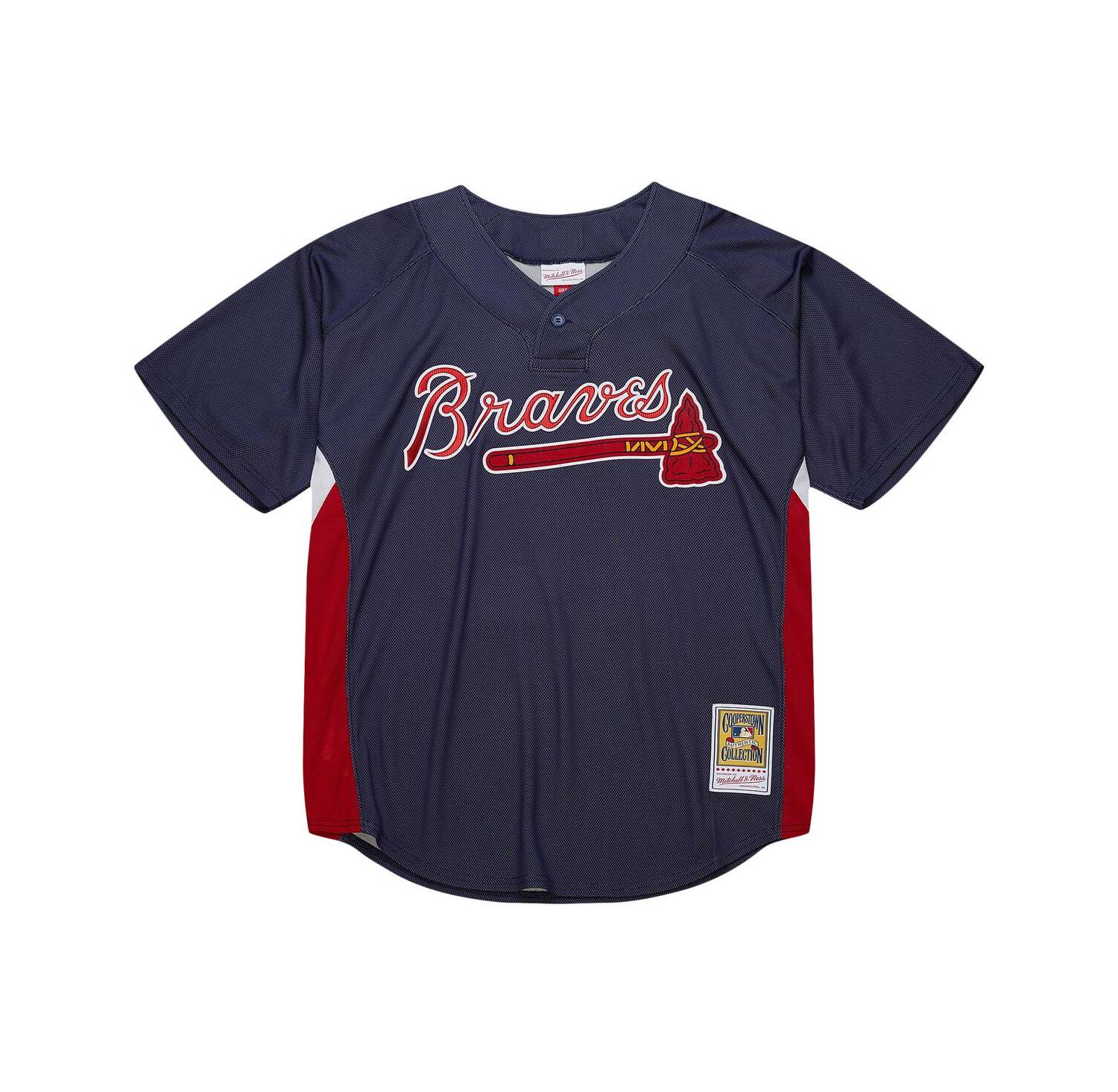 Mitchell Ness Men's Chipper Jones Navy Atlanta Braves Cooperstown Collection 2007 Batting Practice Jersey