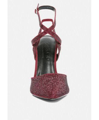 Womens CHARMER Rhinestone Embellished Stiletto Sandals