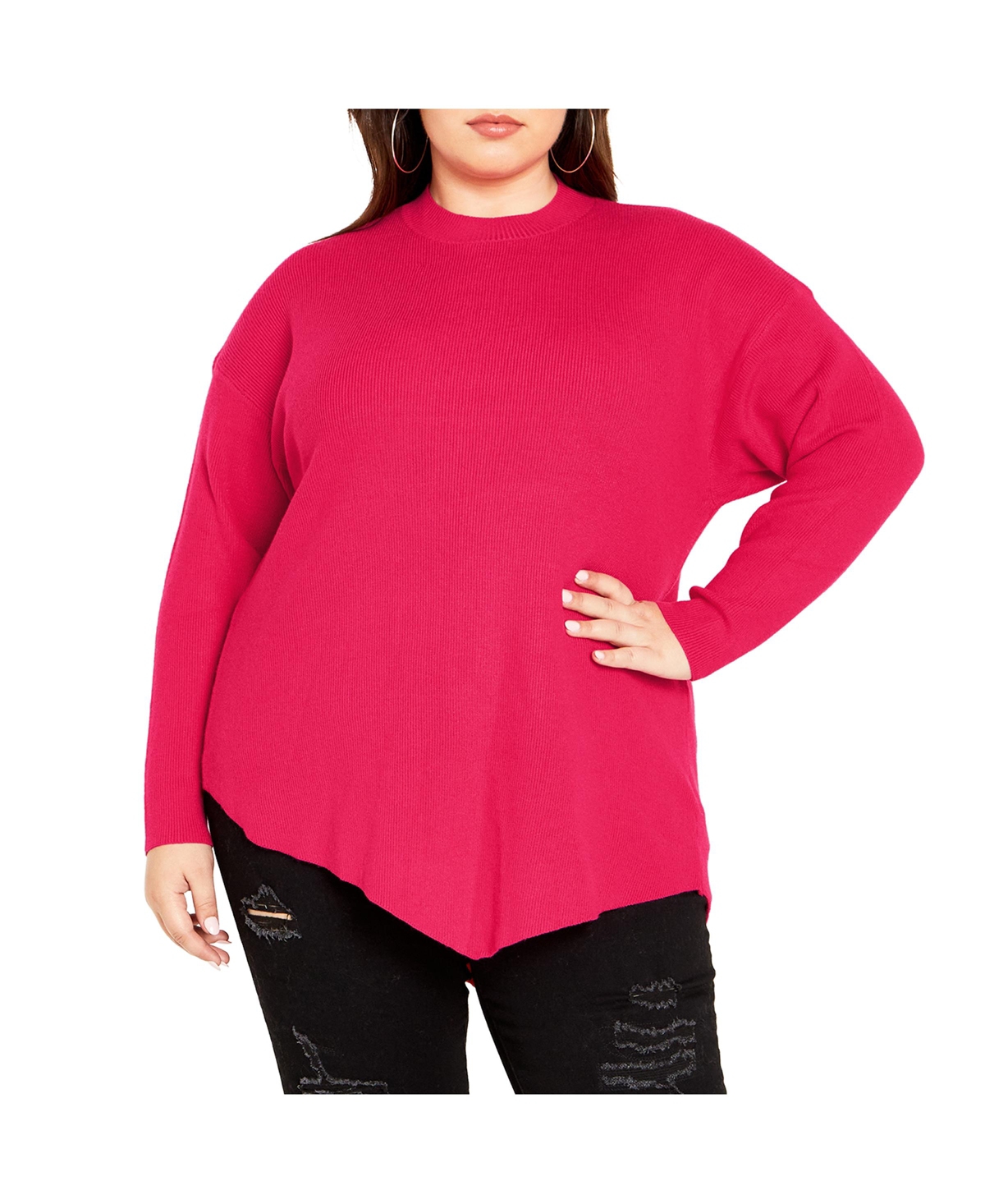Plus Size Madison Sweater - Raspberry