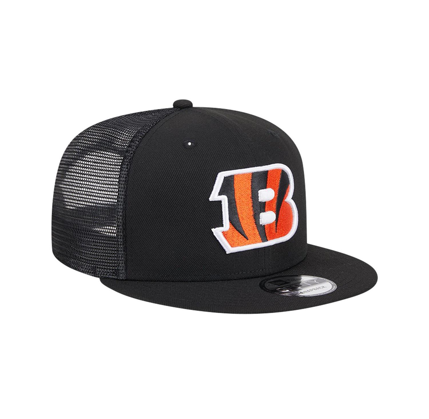 Men's Black Cincinnati Bengals Main Trucker 9Fifty Snapback Hat