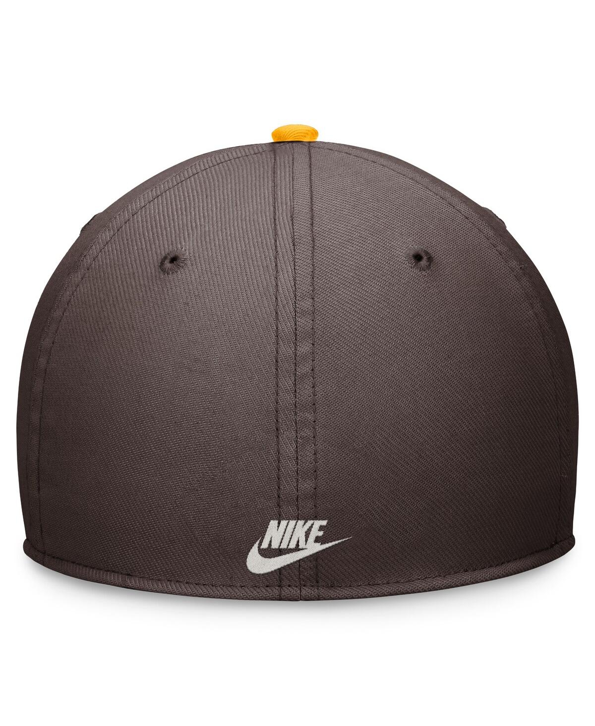 Nike Men's Brown/gold San Diego Padres Cooperstown Collection Rewind Swooshflex Performance Hat In Bar Bunvrs