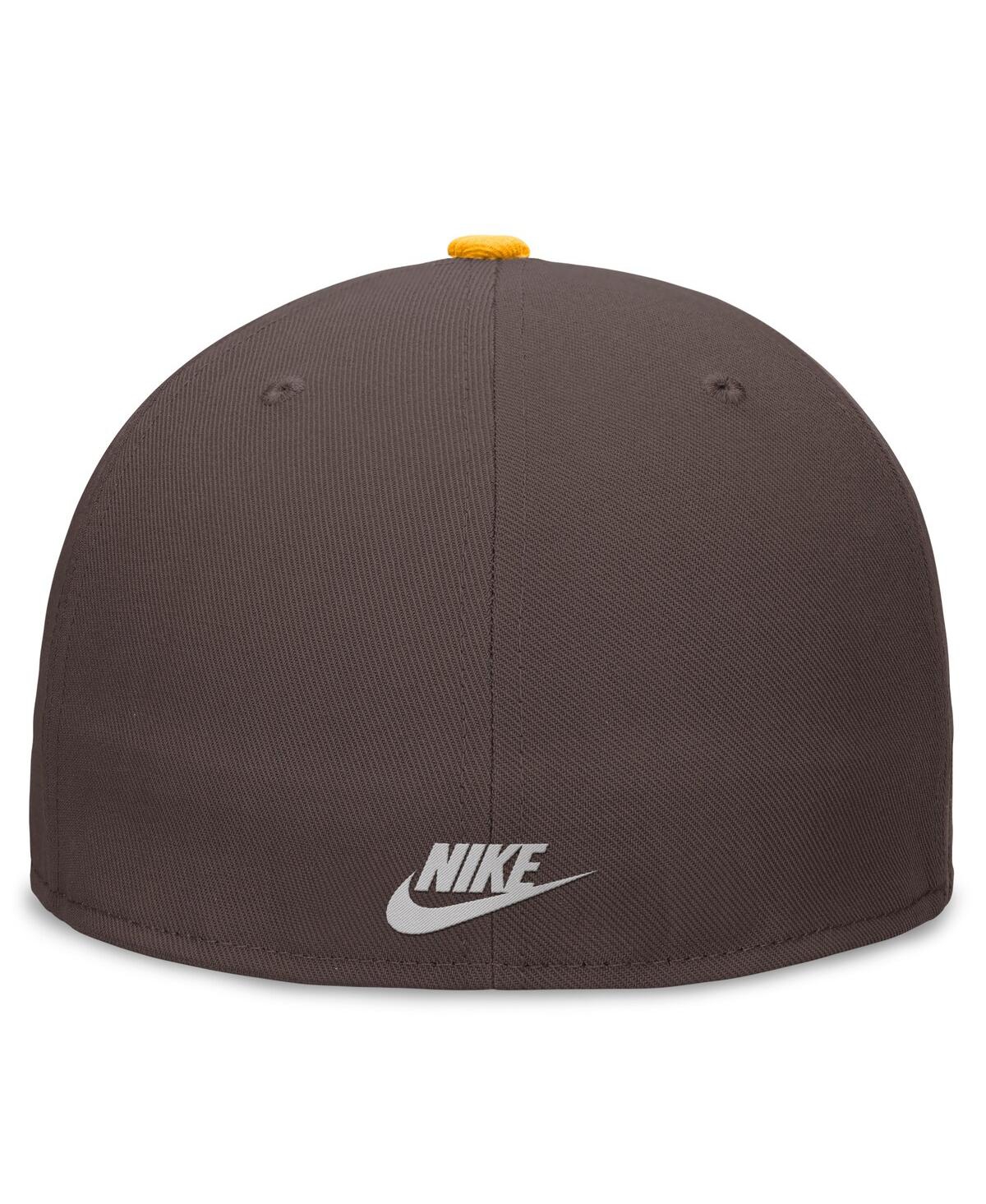 Nike Men's Brown/Gold San Diego Padres Rewind Cooperstown True Performance Fitted Hat