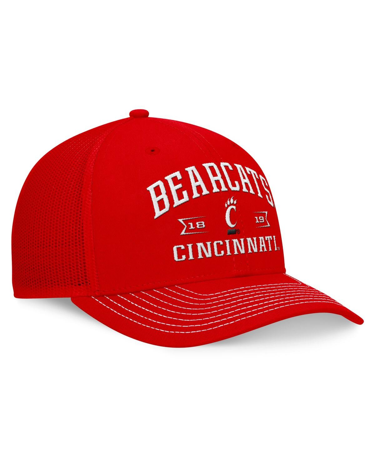 Top Of The World Men's Red Cincinnati Bearcats Carson Trucker Adjustable Hat In Masc Red
