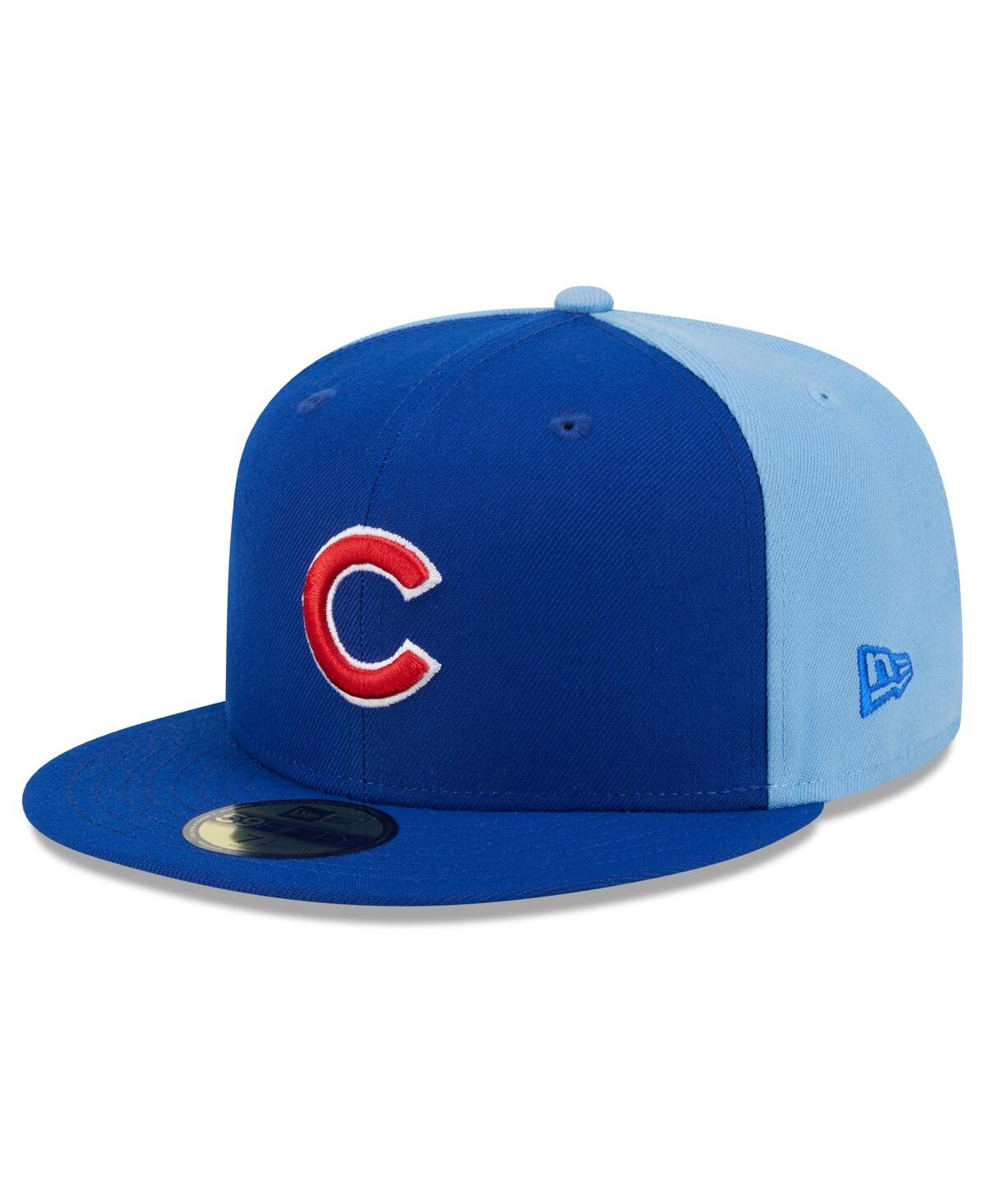Shop New Era Men's Royal/light Blue Chicago Cubs Gameday Sideswipe 59fifty Fitted Hat In Royal Ligh