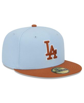 Men's Light Blue/Brown Los Angeles Dodgers Spring Color Basic Two-Tone 59Fifty Fitted Hat