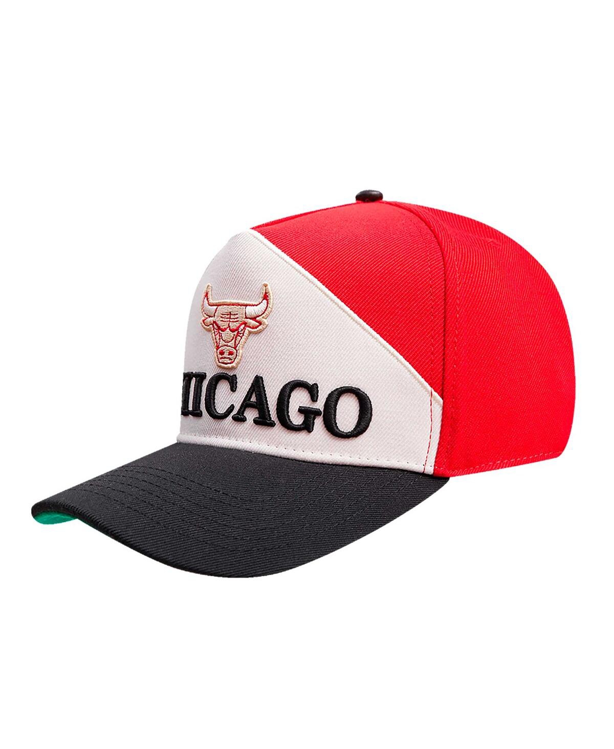 Pro Standard Men's Red/black Chicago Bulls Pinch Chevron Adjustable Hat In Red Black
