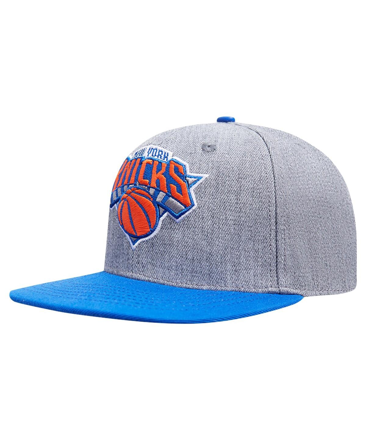 Shop Pro Standard Men's Gray/blue New York Knicks Classic Logo Two-tone Snapback Hat In Gray Blue