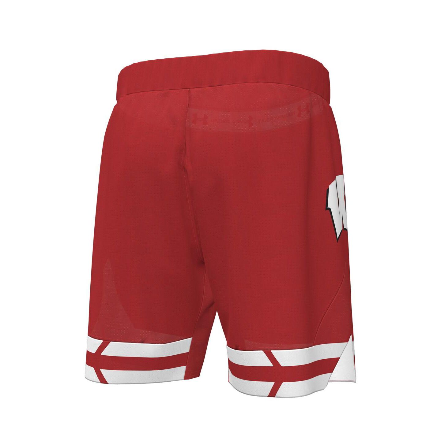 Мужские шорты Under Armour Red Wisconsin Badgers Replica Basketball — фото 2