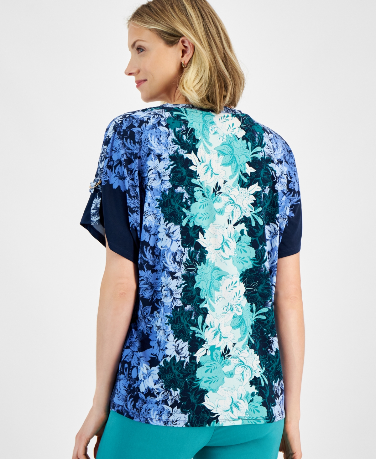 Jm Collection Women's Ombre Dolman-Sleeve V-Neck Top, Created for Macy's