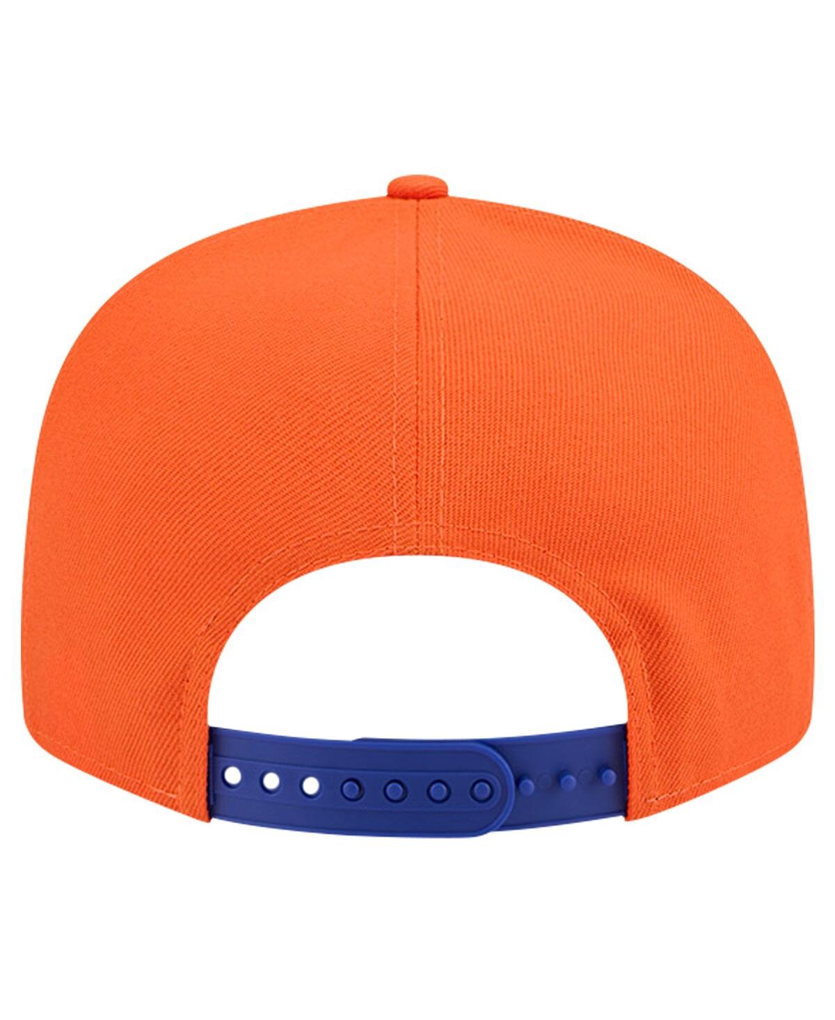 New Era Men's White/blue New York Knicks Throwback Gradient Tech Font 9fifty Snapback Hat In White Blue