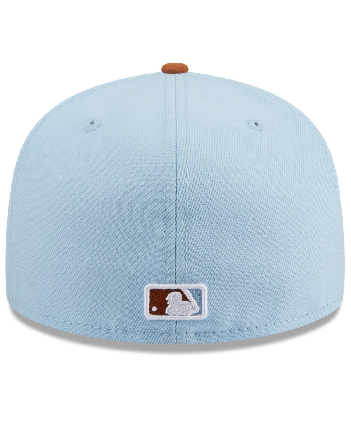 New Era Men'sBrown Chicago Cubs Spring Color Basic Two-Tone 59Fifty Fitted Hat - Light Blue