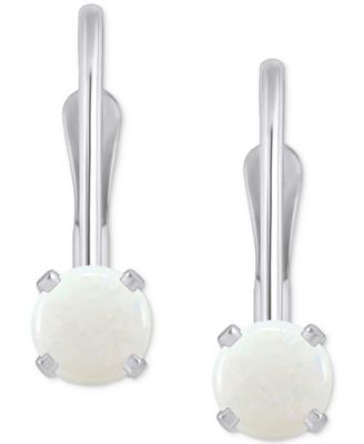 Amethyst Solitaire Leverback Earrings (1/2 ct. t.w.) in 14k White Gold (Also in Additional Gemstones)