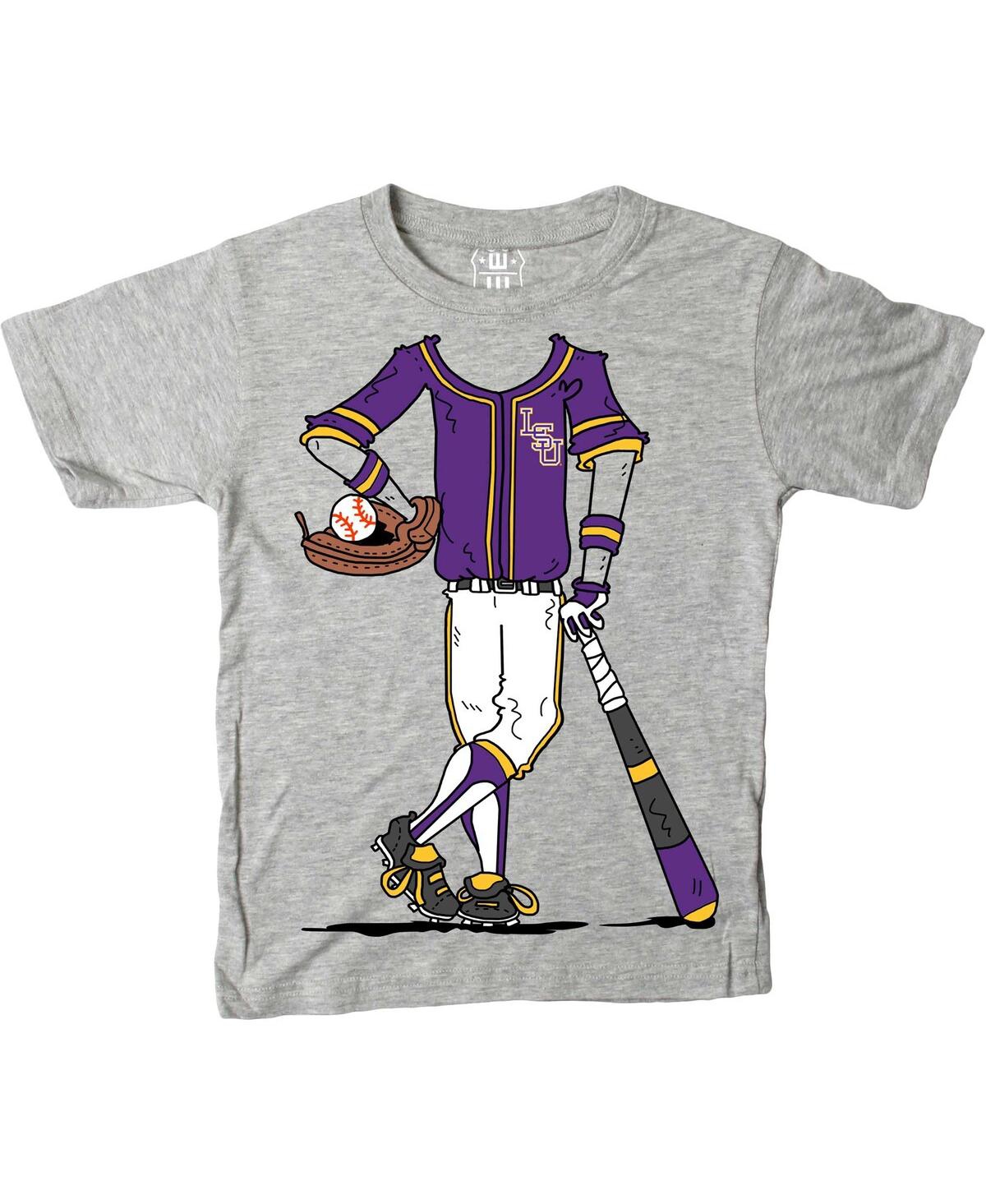 Wes Willy Youth Gray Lsu Tigers Baseball Player T-Shirt - Gray