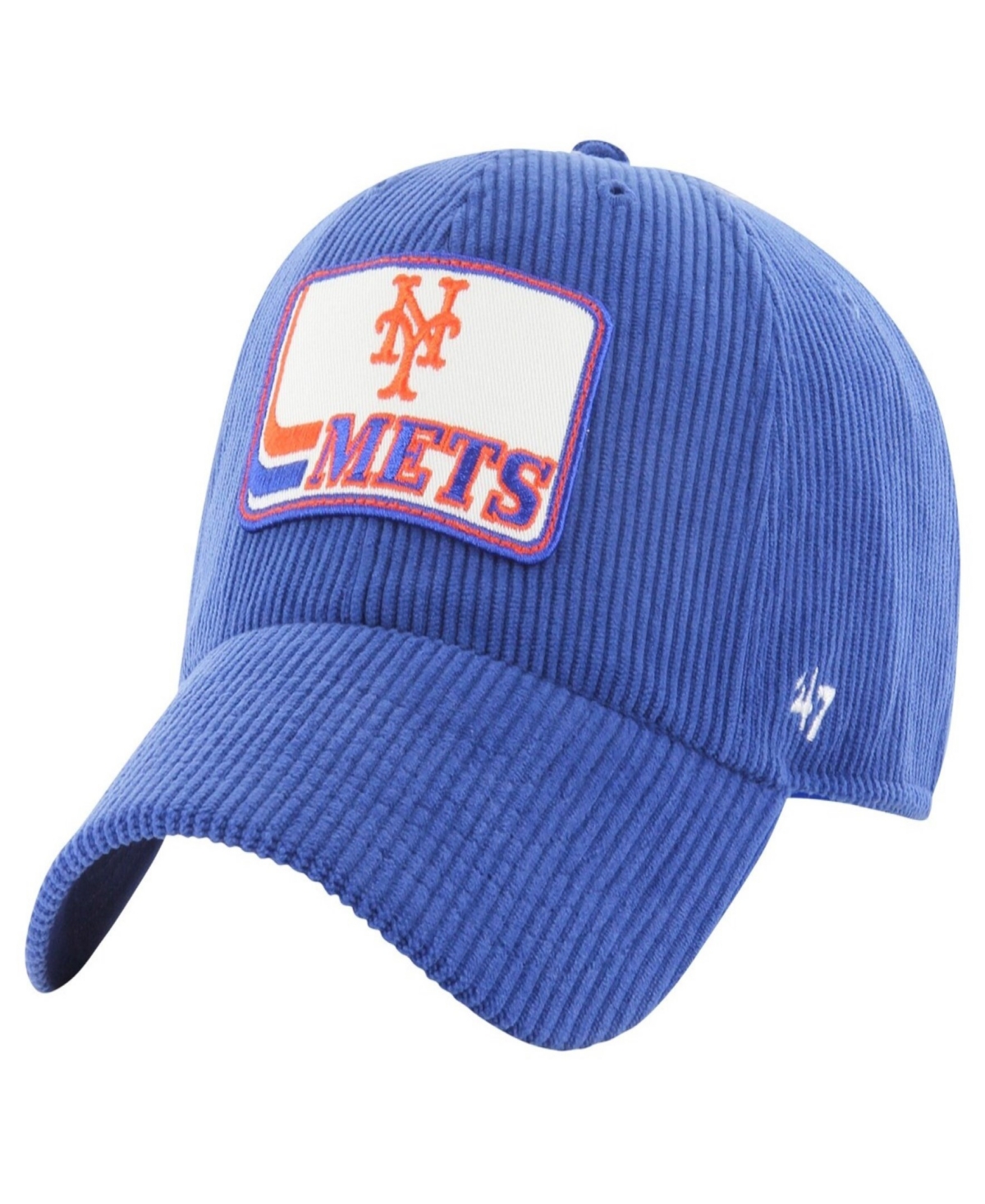 47 Brand Men's Royal New York Mets Wax Pack Collection Corduroy Clean Up Adjustable Hat - Royal