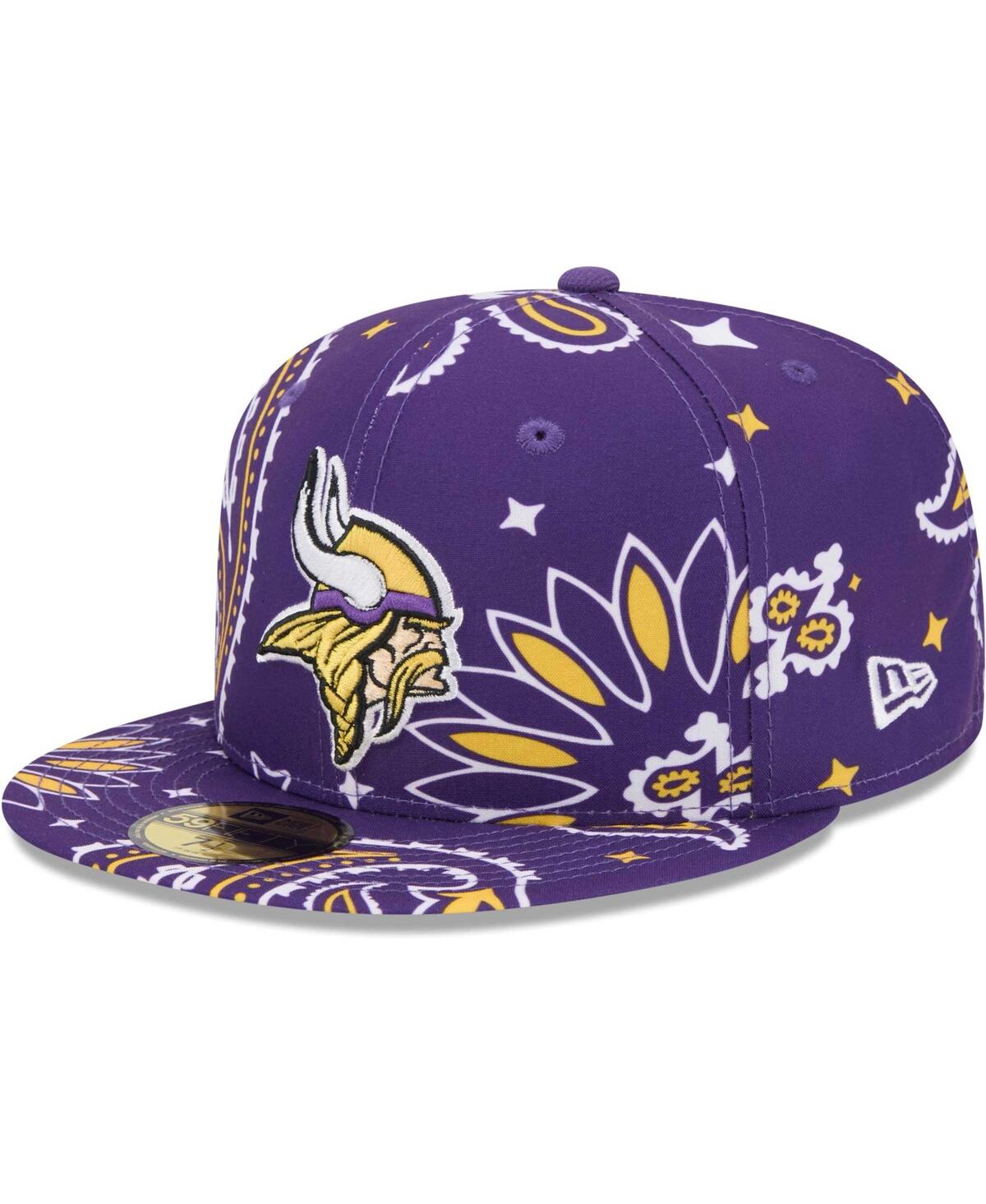 Shop New Era Men's Purple Minnesota Vikings Paisley 59fifty Fitted Hat