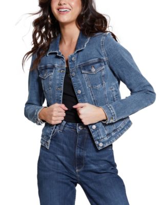 GUESS Women's Denim Trucker Jacket - Macy's