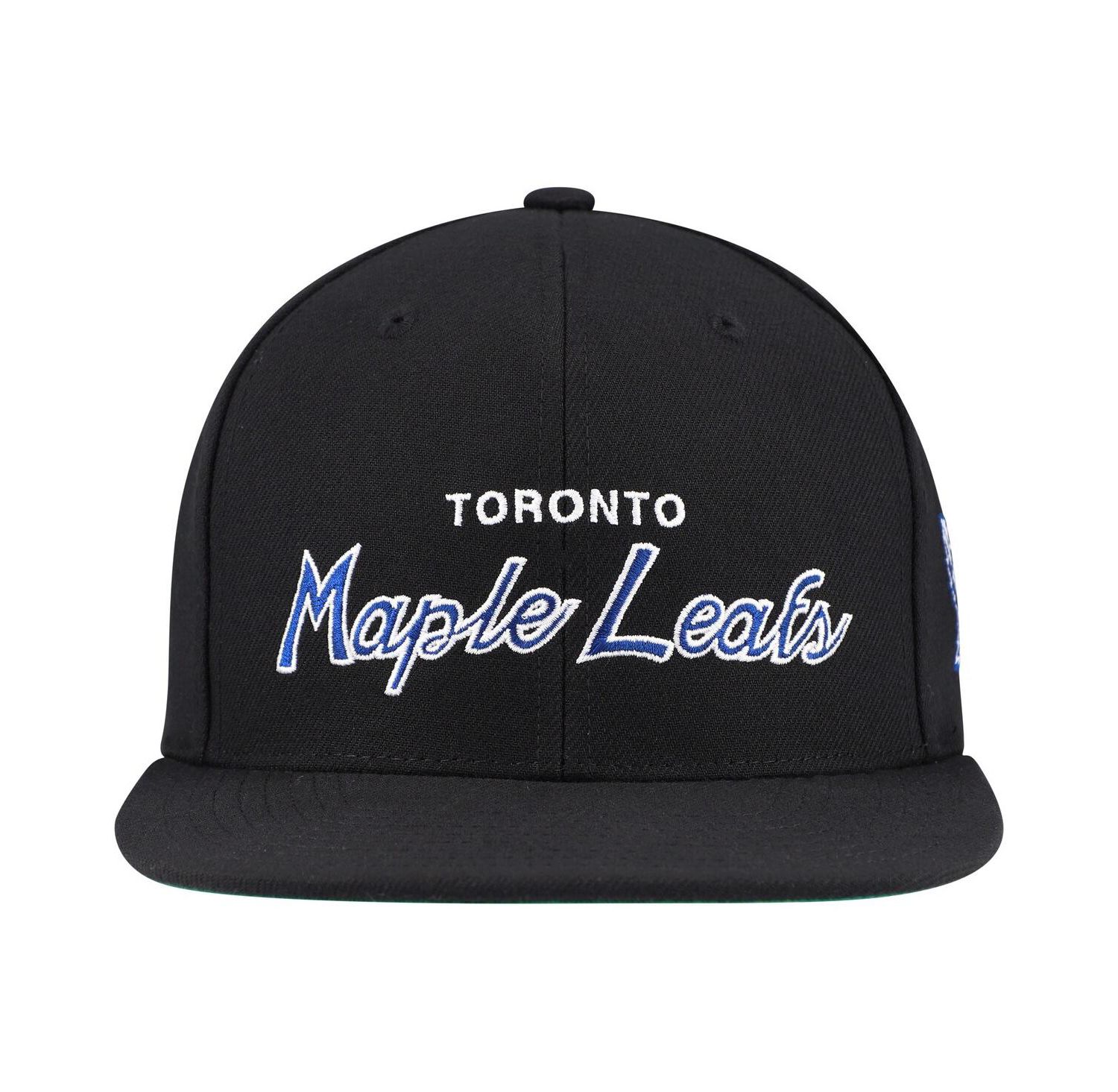 Mitchell Ness Men's Black Toronto Maple Leafs Core Team Script 2.0 Snapback Hat