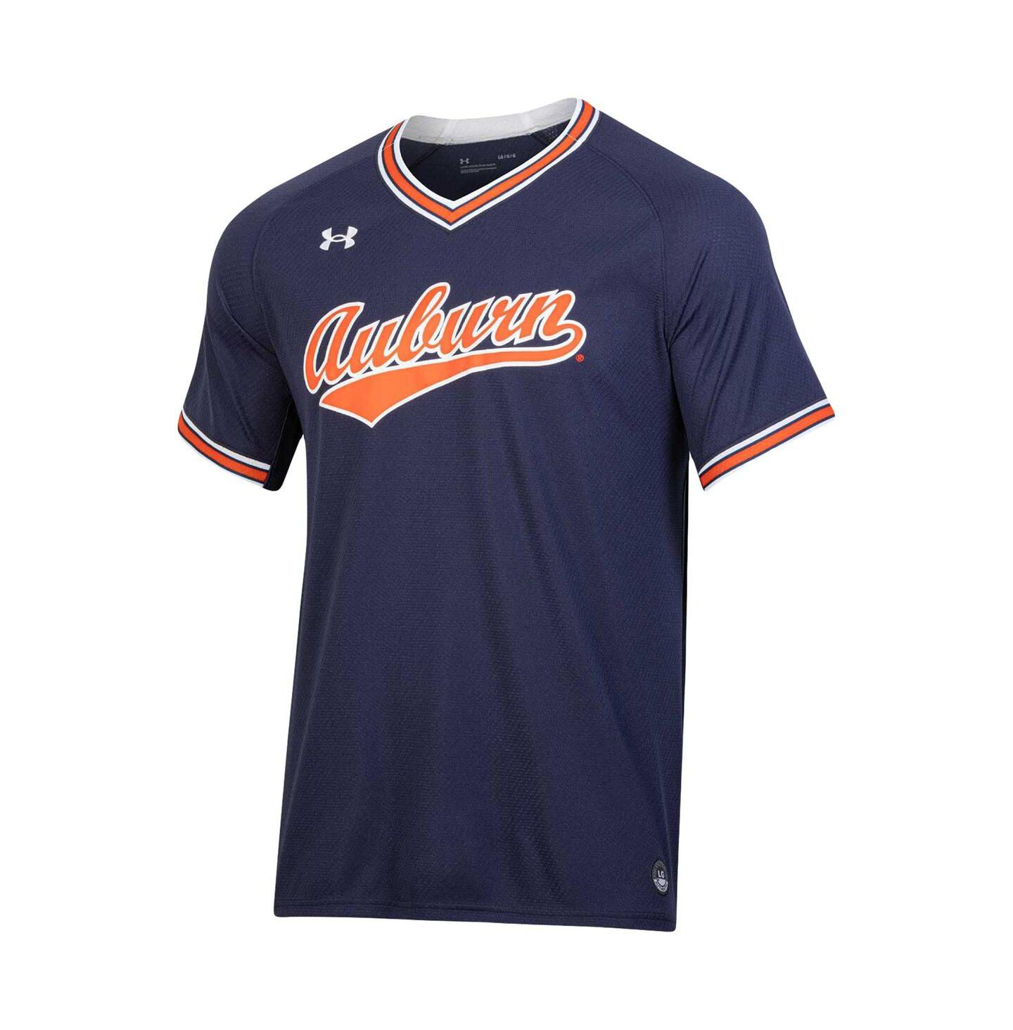 Мужское джерси Under Armour Men's Auburn Tigers Softball V-Neck Jersey, цвет: Белый — фото 5