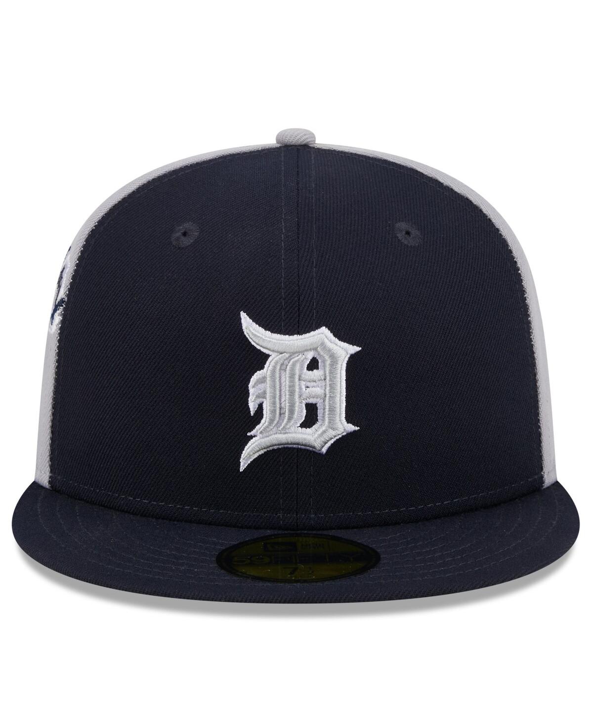 New Era Men's Navy/gray Detroit Tigers Gameday Sideswipe 59fifty Fitted Hat In Navy Gray
