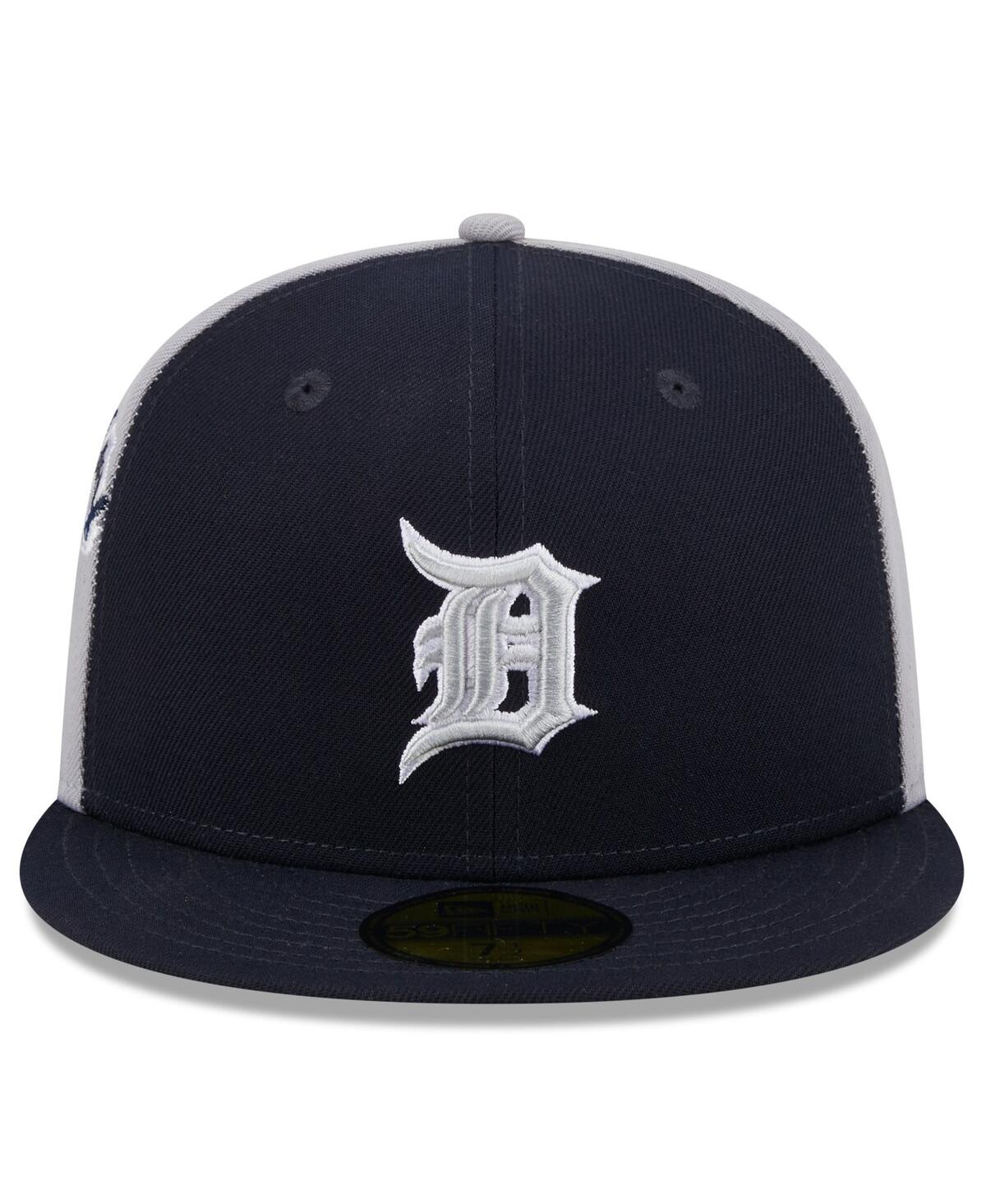 Shop New Era Men's Navy/gray Detroit Tigers Gameday Sideswipe 59fifty Fitted Hat In Navy Gray