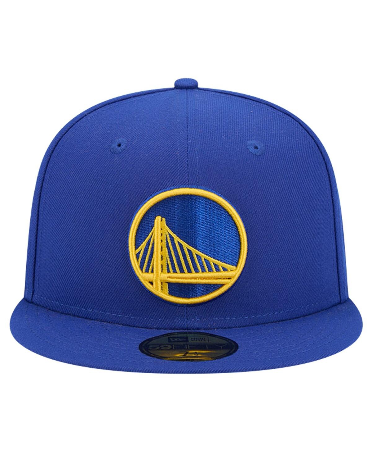 Shop New Era Men's Royal Golden State Warriors Court Sport Leather Applique 59fifty Fitted Hat