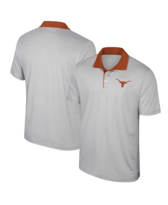 Men's Gray Texas Longhorns Big Tall Tuck Striped Polo