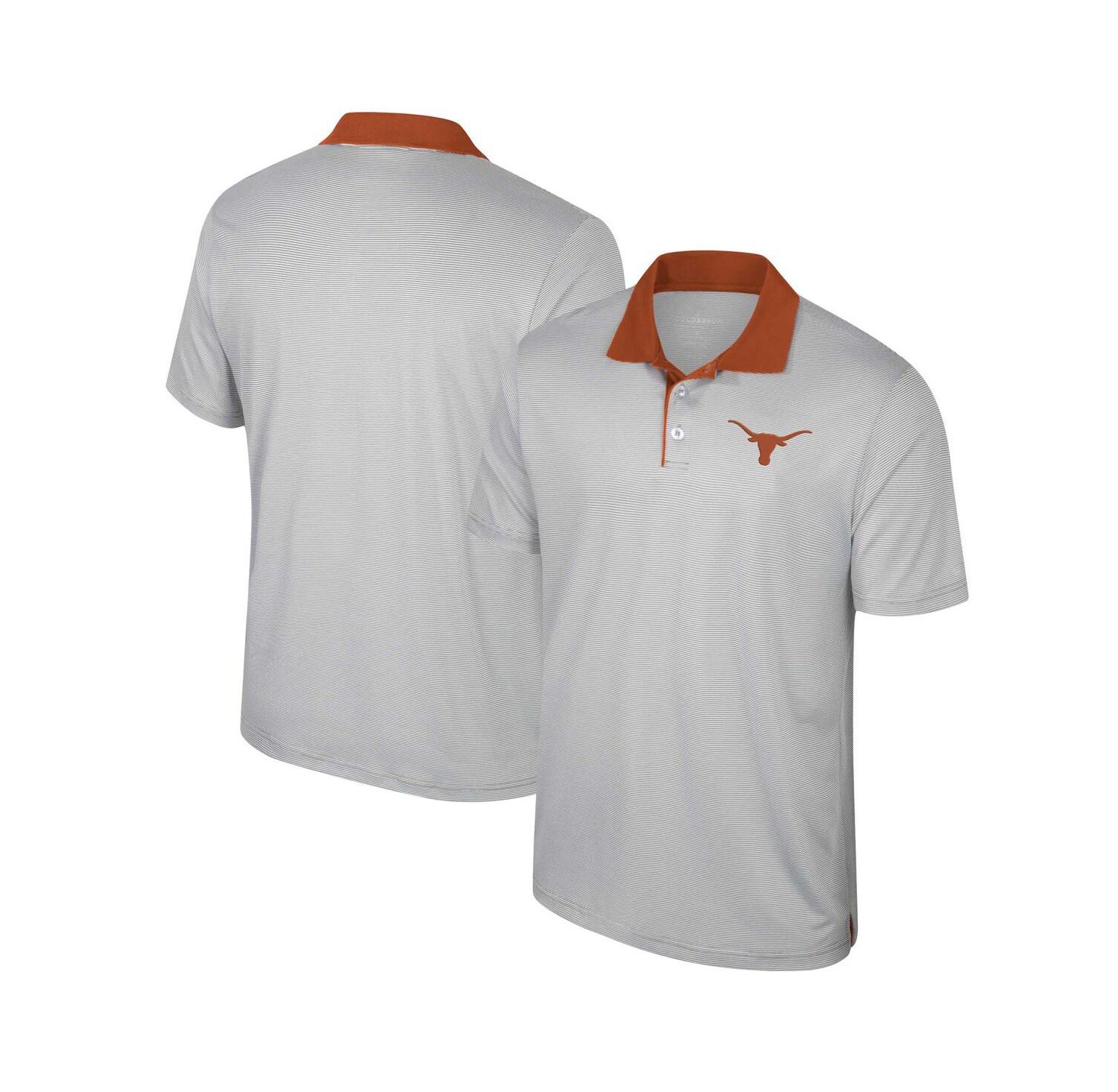 Men's Gray Texas Longhorns Big & Tall Tuck Striped Polo