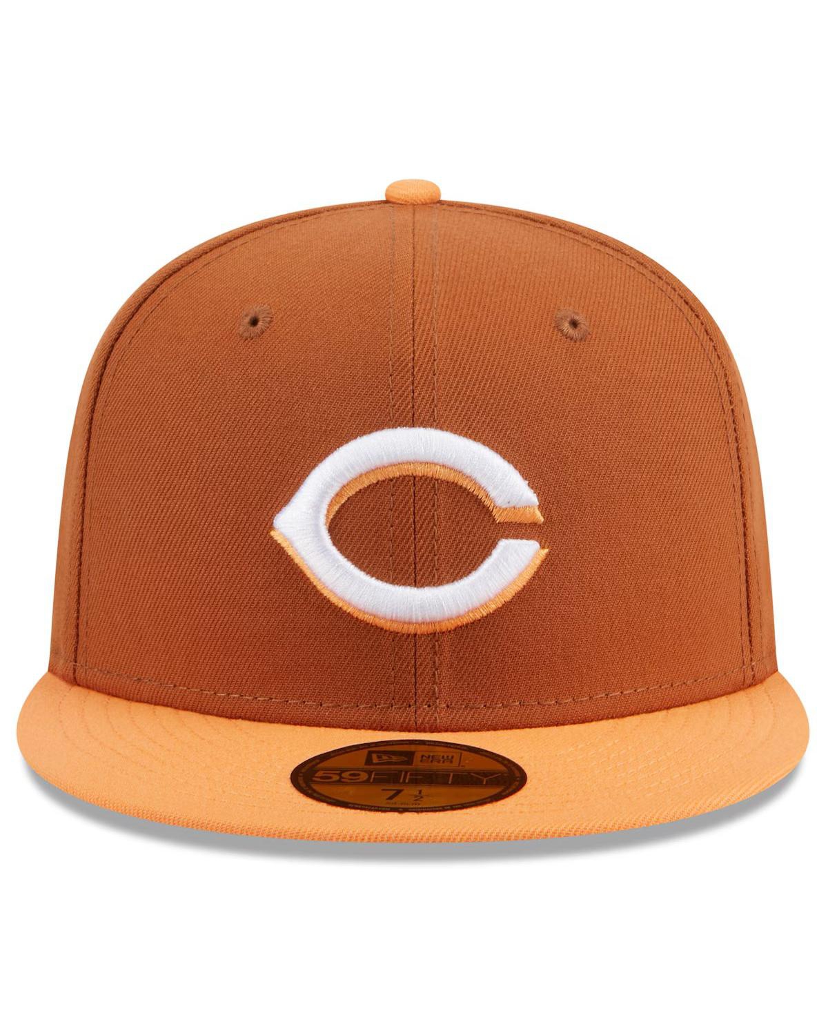 New Era Men's Brown/orange Cincinnati Reds Spring Color Basic Two-tone 59fifty Fitted Hat In Brown Oran