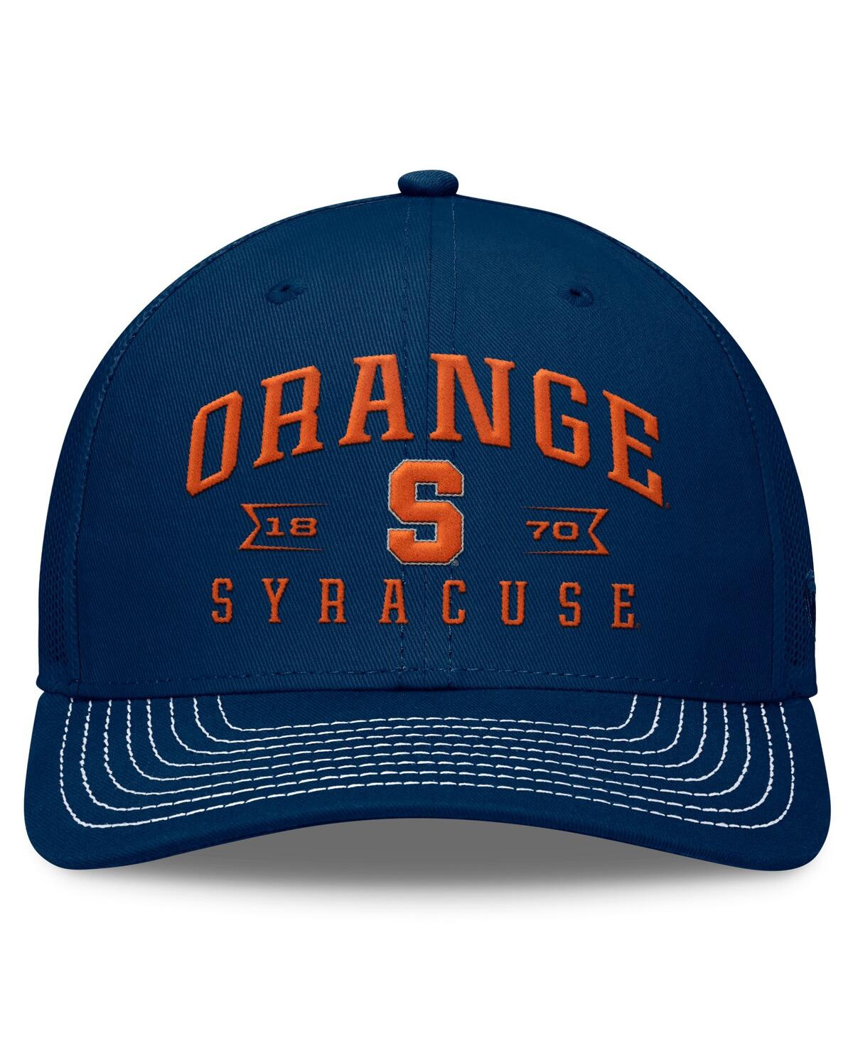 Shop Top Of The World Men's Navy Syracuse Orange Carson Trucker Adjustable Hat In Trd Nvy