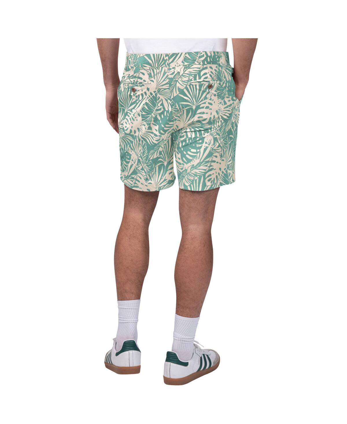 Shop Margaritaville Men's Green New York Jets Sandwashed Monstera Print Amphib Shorts In Forest