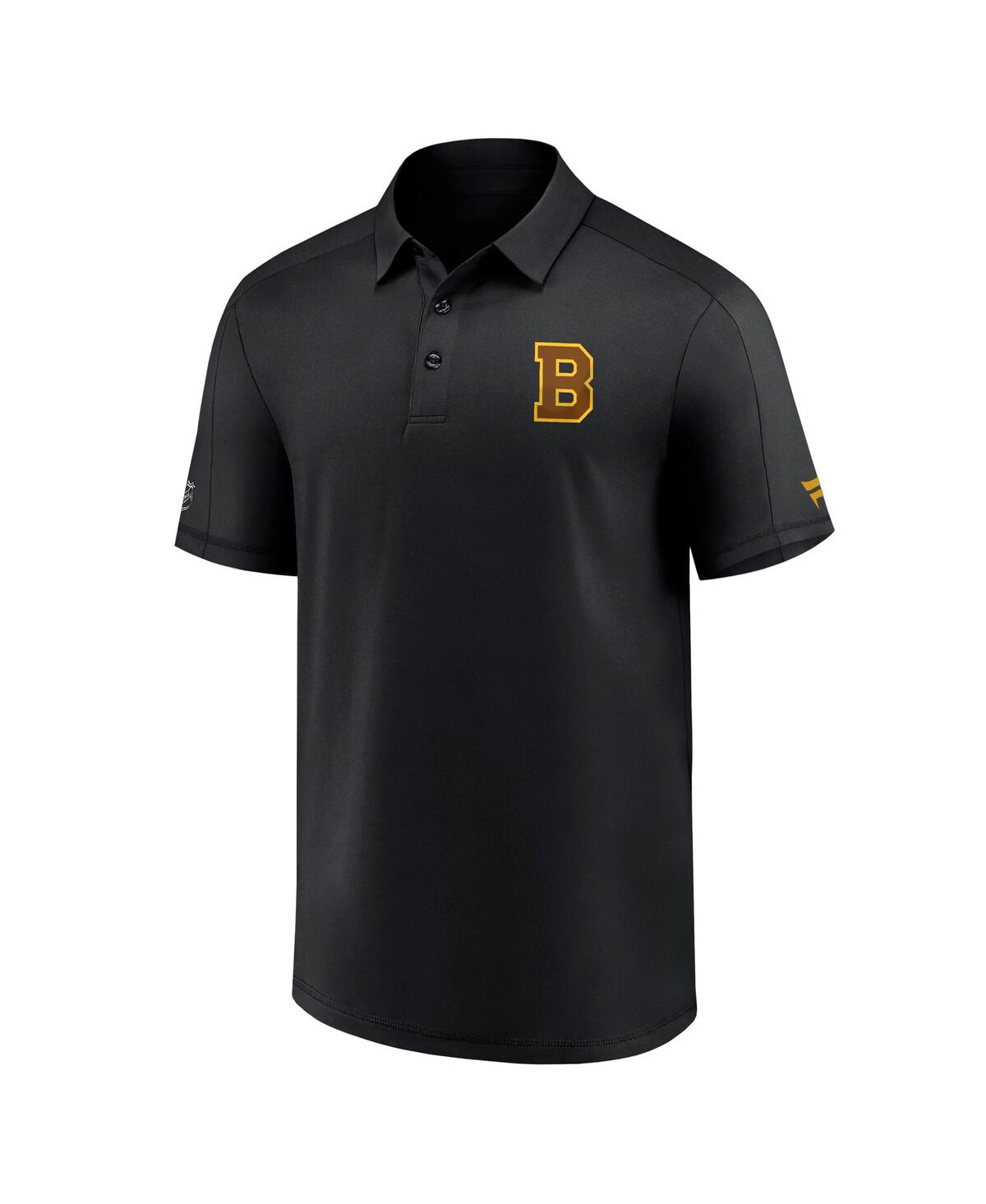 Shop Fanatics Branded Men's Black Boston Bruins Authentic Pro Logo Polo In Blak,blak