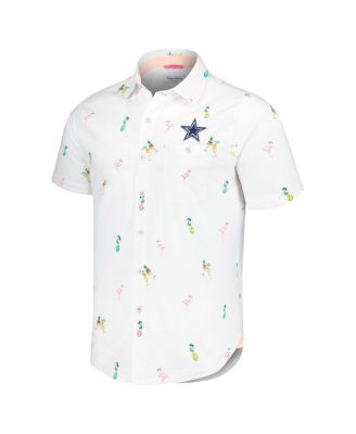 Men's White Dallas Cowboys Nova Wave Flocktail Button-Up Shirt