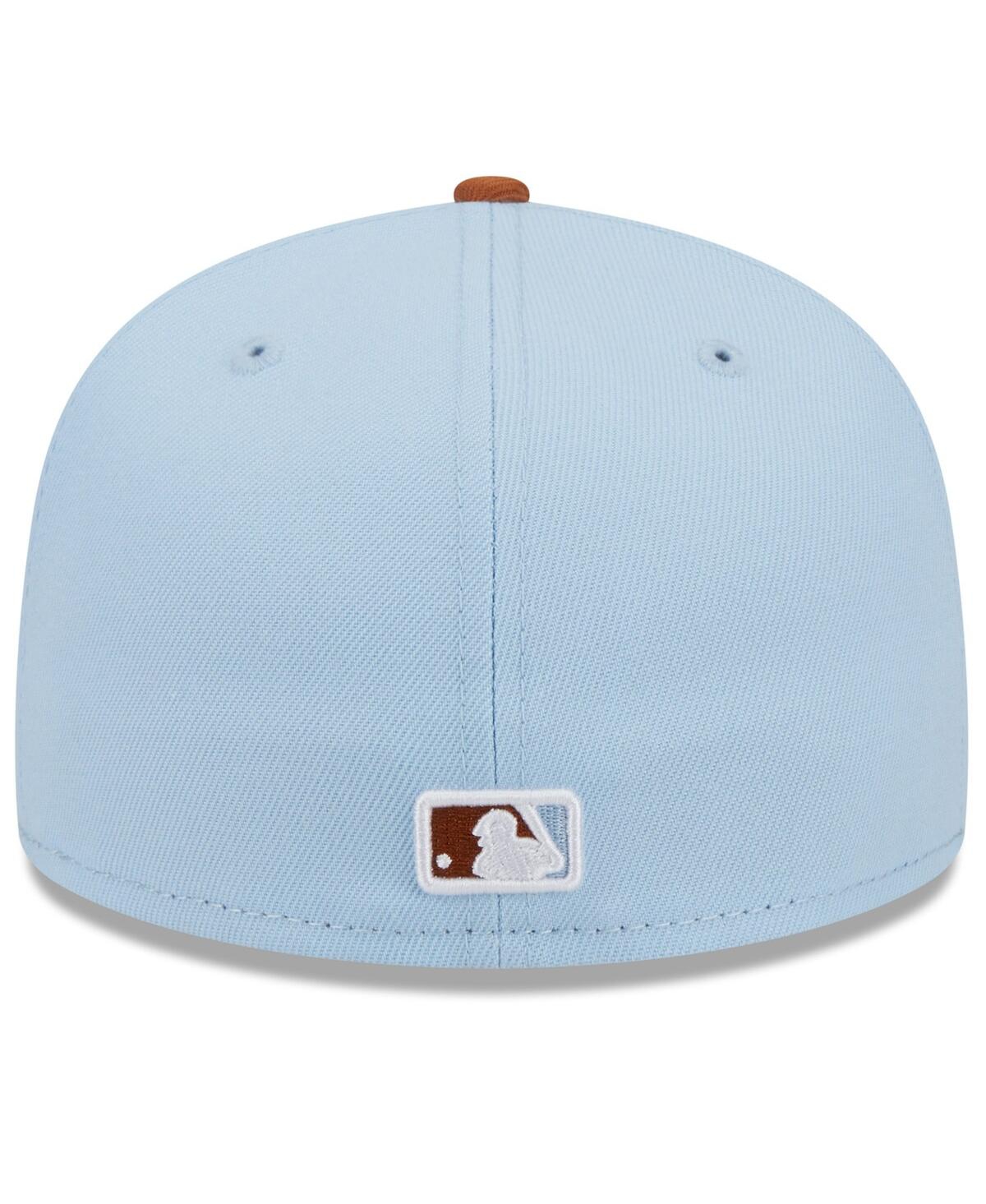 New Era Men's Light Blue/brown New York Yankees Spring Color Basic Two-tone 59fifty Fitted Hat In Light Blue