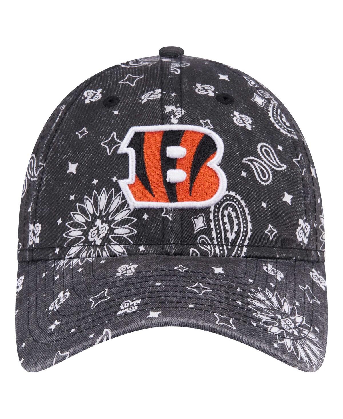 New Era Women's Black Cincinnati Bengals Paisley 9twenty Adjustable Hat In Black