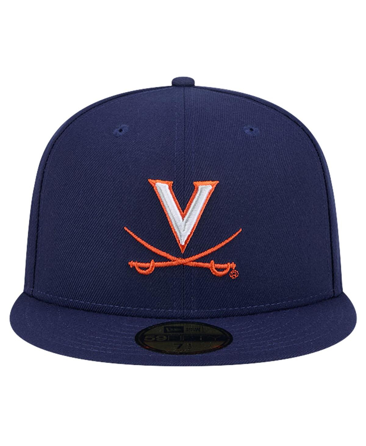 Shop New Era Men's Navy Virginia Cavaliers Throwback 59fifty Fitted Hat