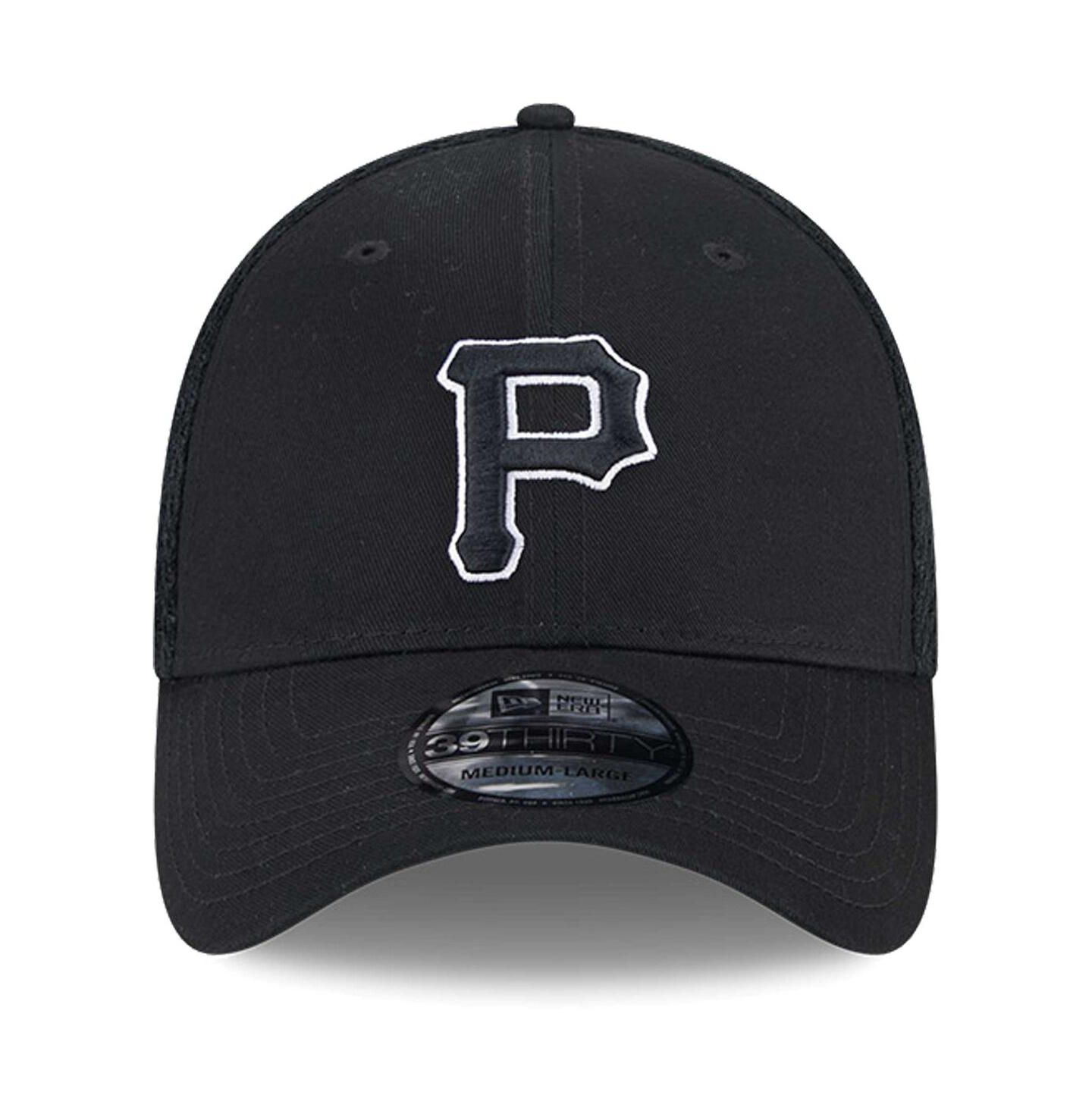 Мужская кепка New Era Pittsburgh Pirates Evergreen Black White Neo 39Thirty Flex Hat — фото 4