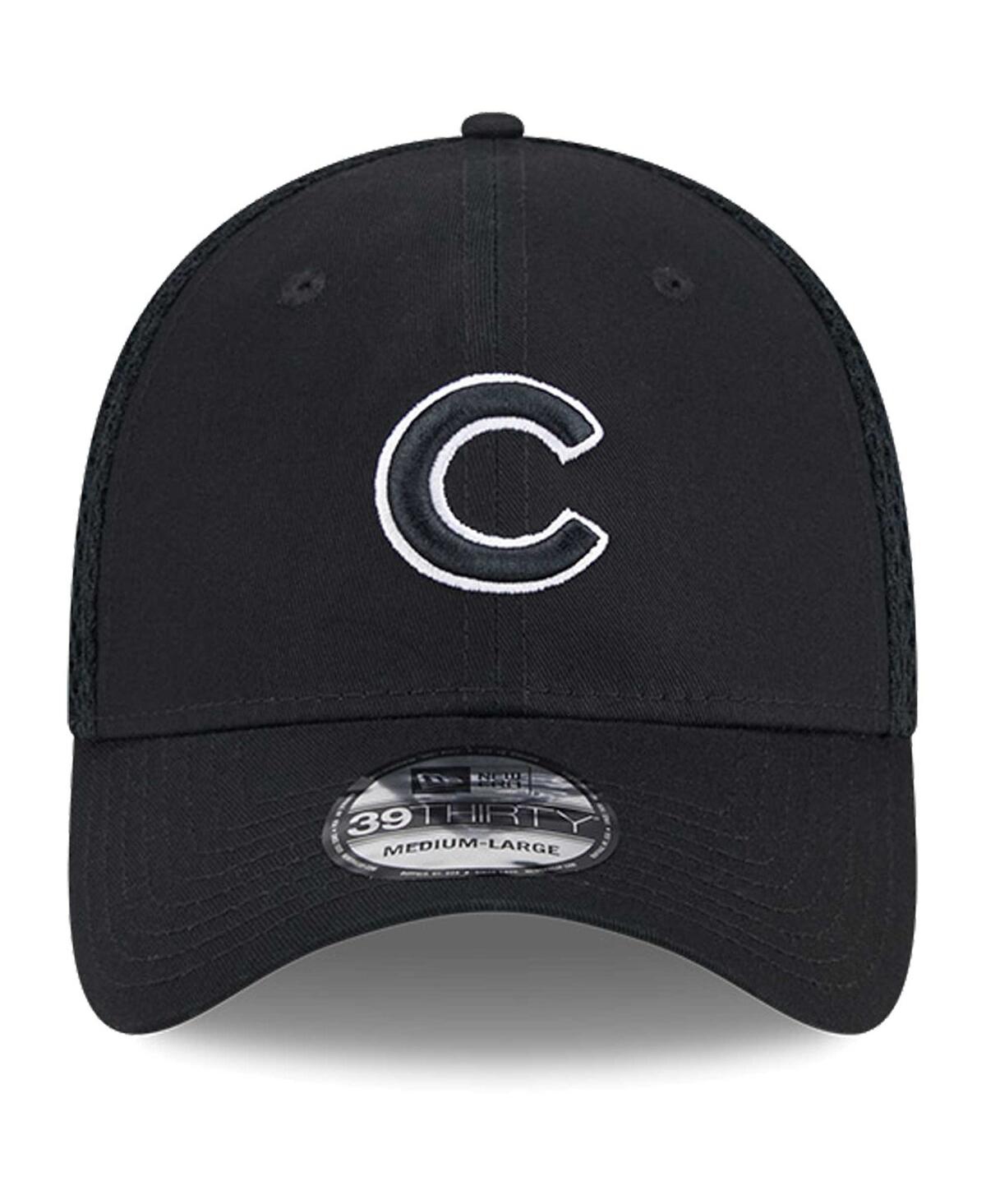 New Era Men's Chicago Cubs EvergreenWhite Neo 39Thirty Flex Hat - Black