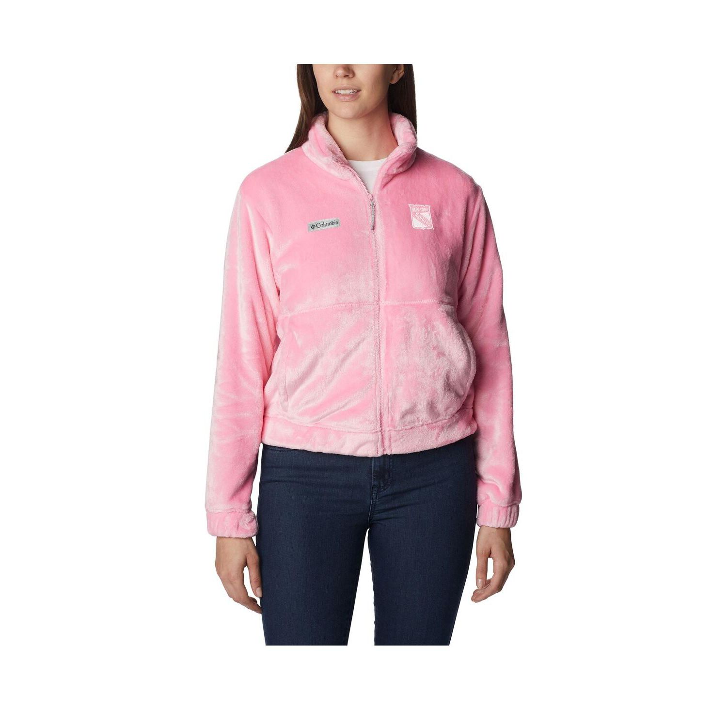 Women's Pink New York Rangers Fire Side Full-Zip Jacket