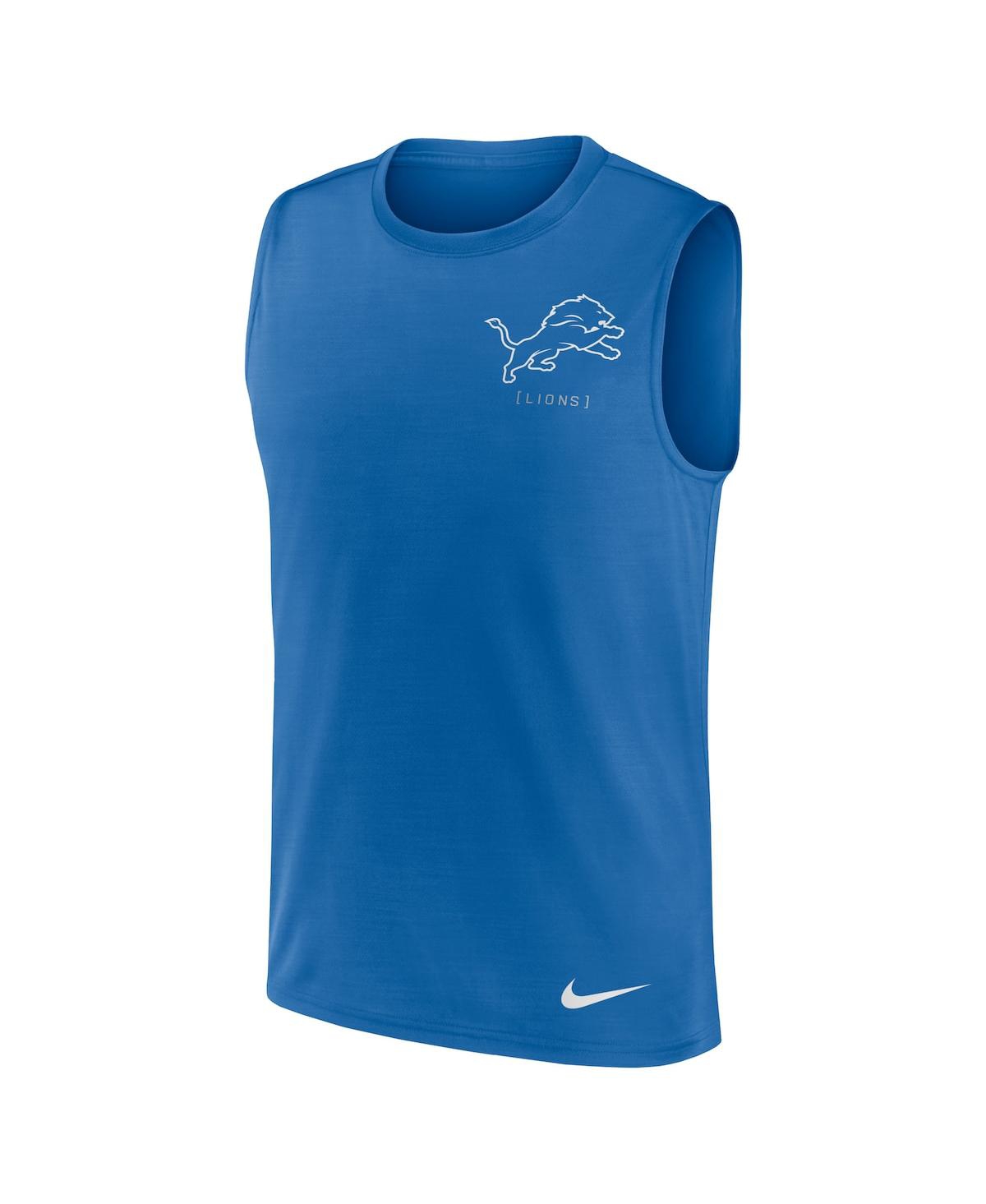 Shop Nike Men's Blue Detroit Lions Muscle Tank Top In Battle Blu