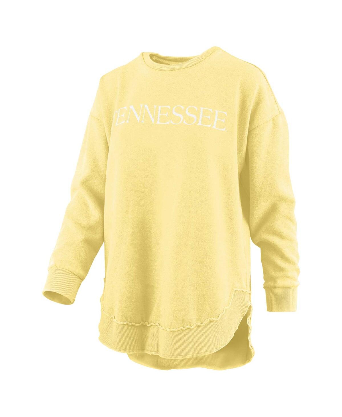Shop Pressbox Women's Yellow Tennessee Volunteers Seaside Springtime Vintage-like Poncho Pullover Sweatshirt
