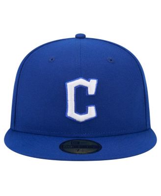 Men's Royal Cleveland Guardians White Logo 59Fifty Fitted Hat