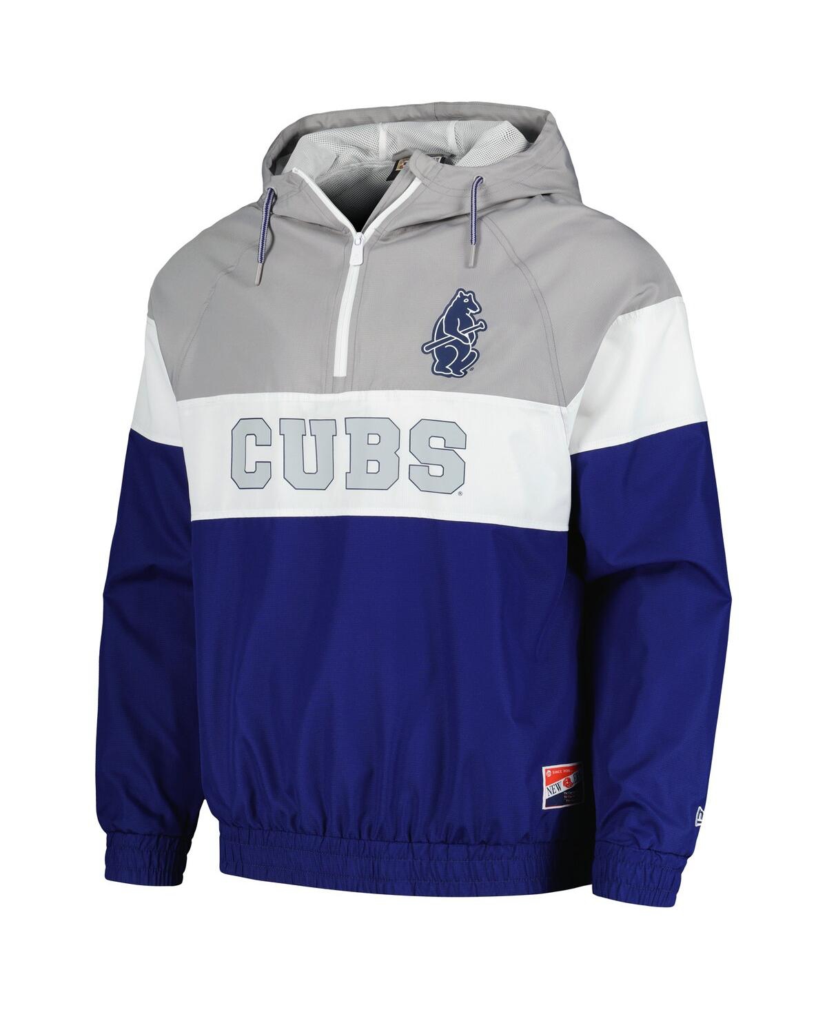 Shop New Era Men's Royal Chicago Cubs Ripstop Raglan Quarter-zip Hoodie Windbreaker Jacket