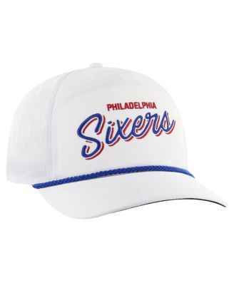 47 Brand Men's White Philadelphia 76ers Fairway Hitch brrr Adjustable Hat